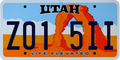 UT license plate Z015II