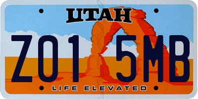 UT license plate Z015MB
