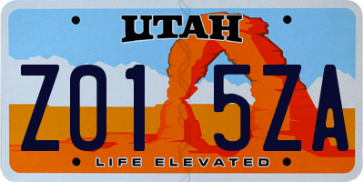 UT license plate Z015ZA