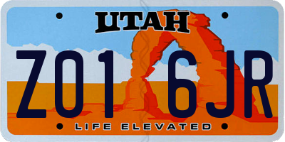 UT license plate Z016JR