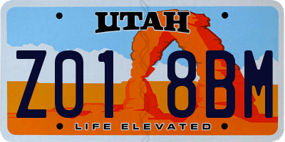 UT license plate Z018BM