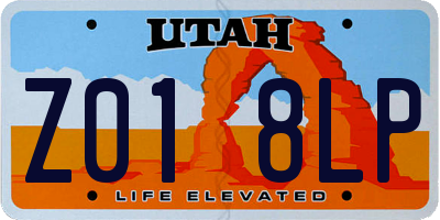 UT license plate Z018LP