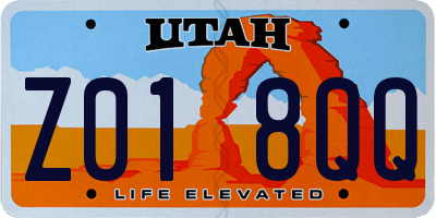 UT license plate Z018QQ