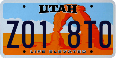 UT license plate Z018TO