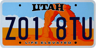 UT license plate Z018TU