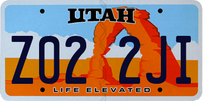 UT license plate Z022JI