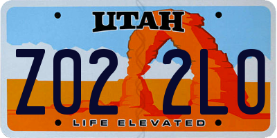 UT license plate Z022LO