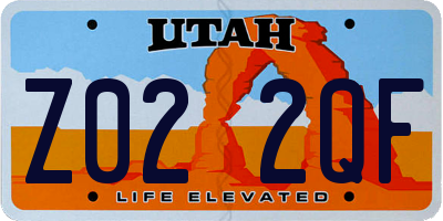 UT license plate Z022QF