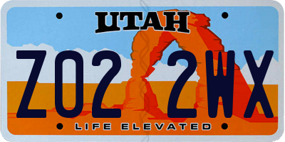 UT license plate Z022WX