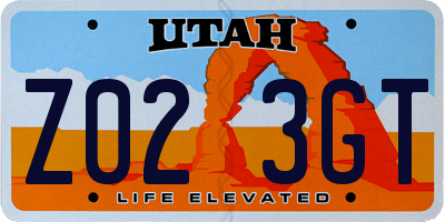 UT license plate Z023GT