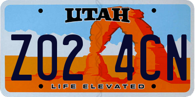 UT license plate Z024CN