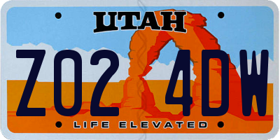 UT license plate Z024DW