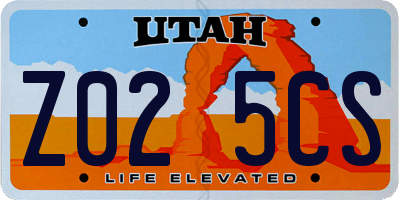 UT license plate Z025CS