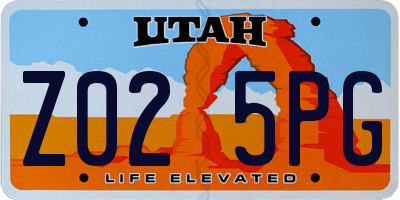 UT license plate Z025PG