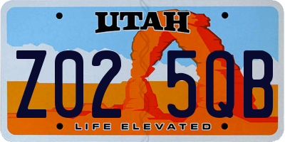 UT license plate Z025QB