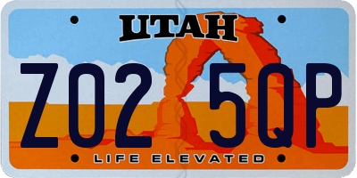 UT license plate Z025QP