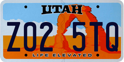 UT license plate Z025TQ