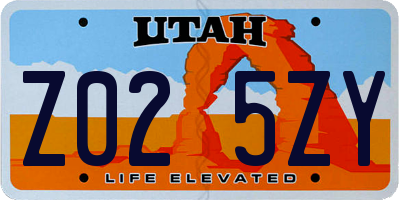 UT license plate Z025ZY