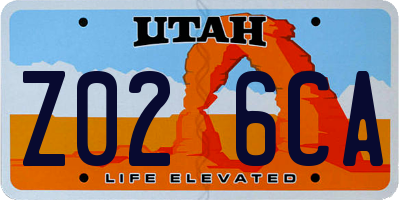 UT license plate Z026CA