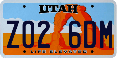 UT license plate Z026DM