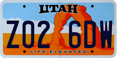 UT license plate Z026DW