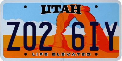 UT license plate Z026IY