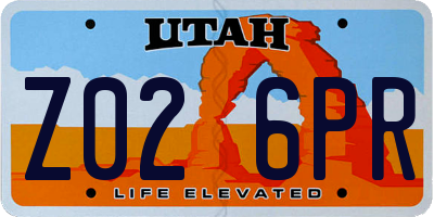 UT license plate Z026PR