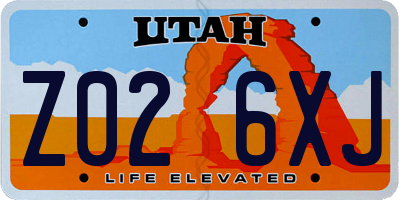 UT license plate Z026XJ