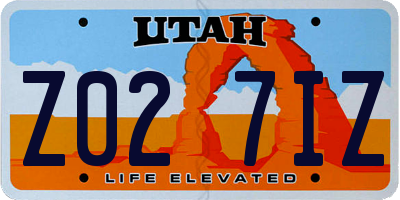 UT license plate Z027IZ