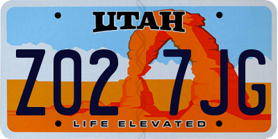 UT license plate Z027JG