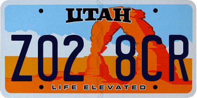 UT license plate Z028CR