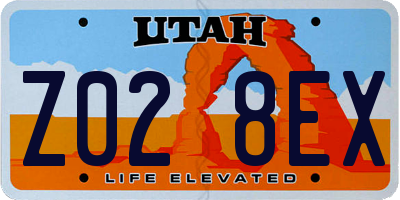 UT license plate Z028EX