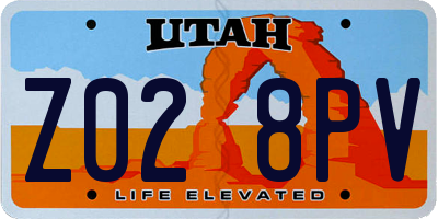 UT license plate Z028PV
