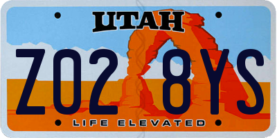 UT license plate Z028YS