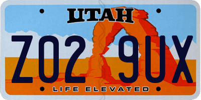 UT license plate Z029UX