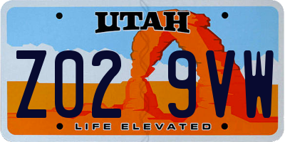 UT license plate Z029VW