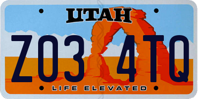 UT license plate Z034TQ