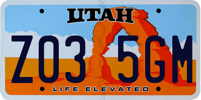 UT license plate Z035GM