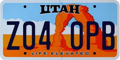 UT license plate Z040PB