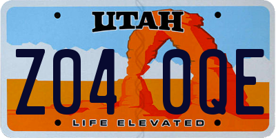 UT license plate Z040QE