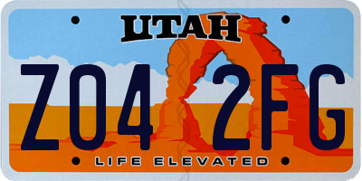 UT license plate Z042FG