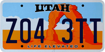 UT license plate Z043TT