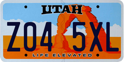 UT license plate Z045XL