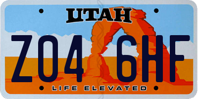 UT license plate Z046HF