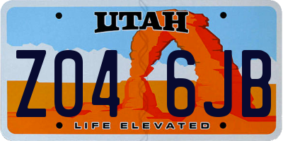 UT license plate Z046JB