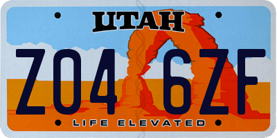 UT license plate Z046ZF