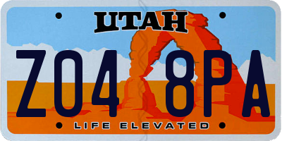UT license plate Z048PA