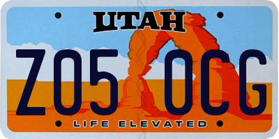 UT license plate Z050CG