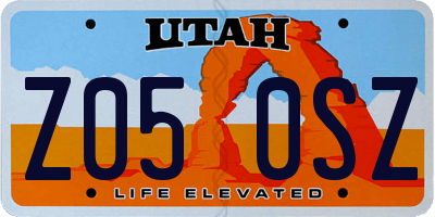 UT license plate Z050SZ