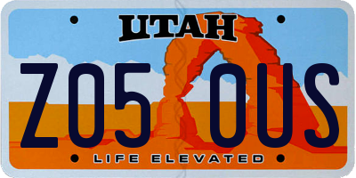 UT license plate Z050US